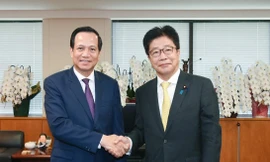 Bộ trưởng Bộ LĐ-TB&XH Đào Ngọc Dung làm việc với Bộ trưởng Bộ Tư pháp Nhật Bản Yasuhito Hanashi trong chuyến công tác