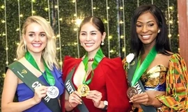 Người đẹp Hoàng Hạnh đoạt giải vàng ở Miss Earth