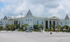 Một trong số những dự án xây dựng vi phạm tại nút giao thông đường Võ Nguyên Giáp và đường CSEDP, thành phố Thanh Hóa 