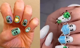 Hội chị em “đu trend” làm đẹp mùa dịch Covid-19, “gắn” virus... lên móng tay