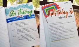 Cuốn vở Ngữ văn được trang trí đầy màu sắc, nhìn vào là muốn học bài ngay!