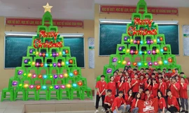 Cây thông có “1-0-2” ngay tại lớp học: Sức sáng tạo của học trò nhà mình là “dương vô cực“