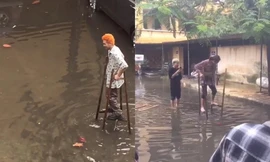 Sinh viên đi học mùa mưa: Cà kheo là “phương tiện” số 1 được lựa chọn!