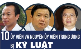 [Infographics] 10 uỷ viên, nguyên uỷ viên Trung ương bị kỷ luật 