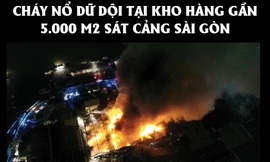 [ĐỒ HỌA] Toàn cảnh vụ cháy nổ kho hàng gần 5.000 m2 ở Sài Gòn