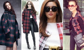 Sao Hàn-Việt nóng theo 'cơn sốt' áo khoác caro 