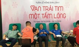 Công ty CP Nhiệt điện Hải Phòng phối hợp với BV Việt – Tiệp tổ chức hiến máu - Ảnh: TPC Hải Phòng