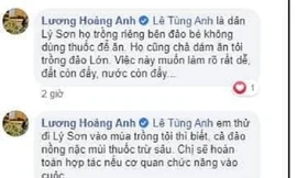 Chủ tài khoản Facebook này vẫn khẳng định dân Lý Sơn trồng riêng tỏi trên đảo Bé không dùng thuốc để ăn
