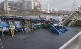 Hai tàu biển va nhau làm sập cầu cảng ở Cái Mép - Thị Vải