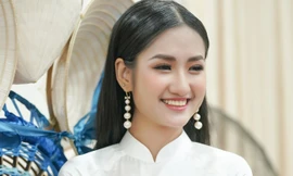 Nguyễn Thanh Hà xuất hiện sau đăng quang Hoa hậu Môi trường Thế giới 2023