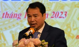 Ông Nguyễn Phúc Hà làm Chủ tịch Hội VHNT tỉnh Lạng Sơn .Ảnh: Duy Chiến 