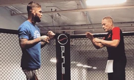 Van Damme đấu tập cùng Cody Garbrandt. Ảnh: BjPenn.
