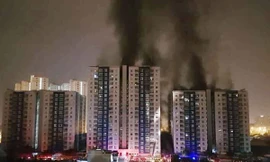 Hiện trường vụ cháy. 