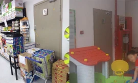 Lối thoát hiểm nằm trong siêu thị, trường học khiến nhiều cư dân bất an.