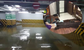 Dân chung cư hạng sang lo nơm nớp sau trận mưa trút nước
