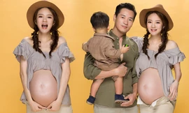 Sốt xình xịch với bộ ảnh nàng 'Triệu Mẫn' An Dĩ Hiên bụng bầu vượt mặt ở tuổi 40