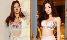 Bộ ảnh nội y bốc lửa của ‘siêu vòng một’ Liễu Nham ở tuổi 41