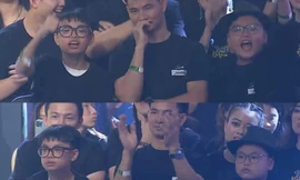 Phì cười trước biểu cảm của 2 con trai Xuân Bắc khi quán quân Rap Việt được xướng tên