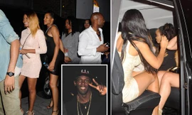 Usain Bolt cùng các người đẹp lên 1 chuyến taxi.