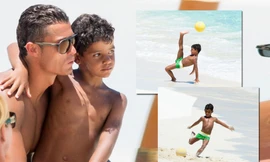 Ronaldo muốn cậu con trai Cristiano Ronaldo Jr. theo nghiệp quần đùi áo số.