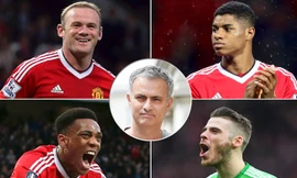 David De Gea, Anthony Martial, Marcus Rashford và Wayne Rooney.
