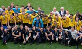 Các thành viên đội tuyển Bỉ nhận HCĐ World Cup 2018.