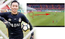 Tình huống Awan Setho Raharjo chuyền bóng vào chân cầu thủ Thái Lan.