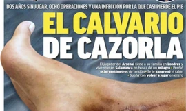 Hình ảnh chấn thương khủng khiếp của Cazorla.