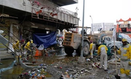 Hiện trường vụ đánh bom cảm tử ở Iraq.