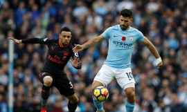 Aguero ghi 1 bàn trong chiến thắng 3-1 của Man City trước Arsenal.