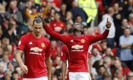 Pogba ăn mừng sau bàn thắng đầu tiên trong màu áo M.U