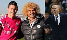 Carlos Valderrama tố Zidane không có thiện cảm với James Rodriquez.