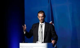 Ông Aleksander Ceferin trong thời khắc nhậm chức Chủ tịch UEFA.