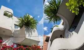 Nhà ống 2 mặt tiền độc đáo với những đường cong mềm mại