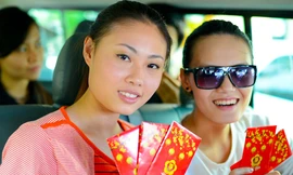 Mai Giang giản dị trong chuyến từ thiện đầu năm