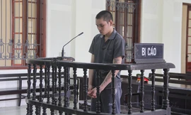 Đối tượng Vi Văn Dậu trước vành móng ngựa.