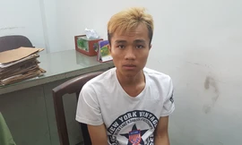 Nghi can Lợi Chí Cường tại cơ quan điều tra. Ảnh CA.