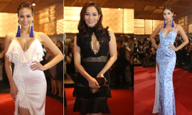 Thu Minh 'đọ' vòng 1 nóng bỏng với đàn em trên thảm đỏ thời trang