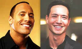 Siêu sao hành động Hollywood - Dwayne Johnson và diễn viên Kim Lý.