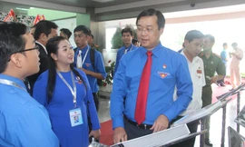 Bí thư thứ nhất Trung ương Đoàn Lê Quốc Phong tại đại hội.