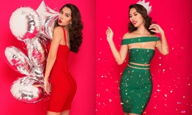 Siêu mẫu Hà Anh và học trò Yến Nhi lộng lẫy đón Giáng sinh