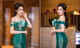 Á hậu Tú Anh khoe thân hình 'đồng hồ cát' với váy xuyên thấu