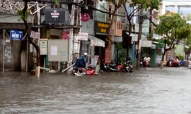 Đường phố Cần Thơ thành 'sông' sau cơn mưa trút nước