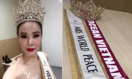 Dương Yến Ngọc khoe đoạt giải Hoa hậu Quý bà Hòa bình châu Á 2017 trên trang cá nhân.