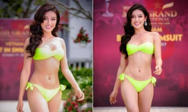 Huyền My mặc bikini, 'đọ' sắc vóc nóng bỏng với thí sinh Miss Grand