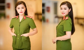 Sao Mai Thu Hằng xinh đẹp hút hồn khi mặc cảnh phục công an