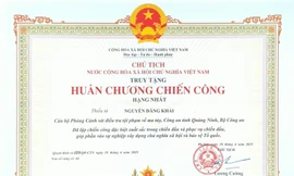 Chủ tịch nước truy tặng Huân chương Chiến công hạng Nhất cho chiến sĩ hy sinh khi làm nhiệm vụ