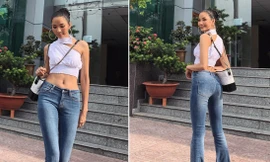 Á hậu Hoàng Thuỳ khoe body đầy đặn, eo thon gợi cảm khiến fans xao xuyến