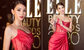 Hoa hậu Tiểu Vy diện đầm cúp ngực đỏ rực, nhận giải 'gương mặt đẹp nhất'