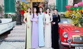 Dàn Hoa hậu, Á hậu đọ sắc xinh đẹp khi cùng diện áo dài xưa